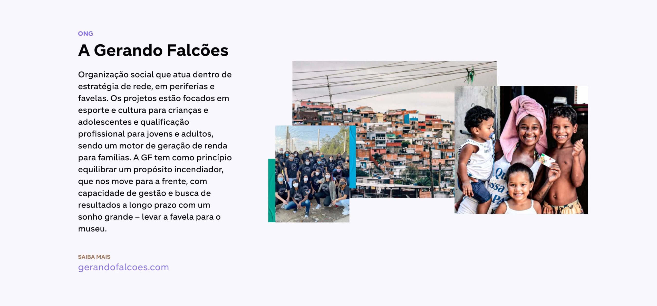 Projeto Galderma WinWin Social ONG Gerando Falcões